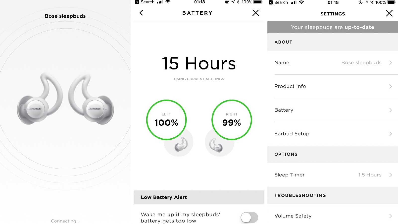 Bose Sleepbuds Technical Specifications