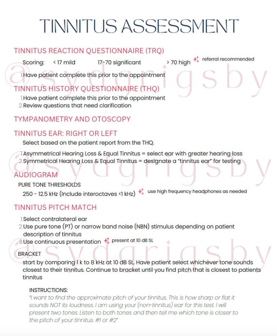 detailed tinnitus assessment